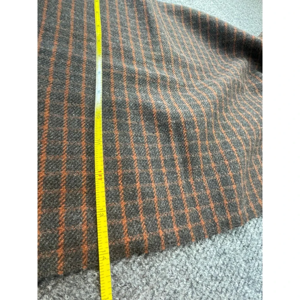 Ermenegildo Zegna Mens Scarf Grey Orange Micro Check Plaid Fringed Italy Luxury
